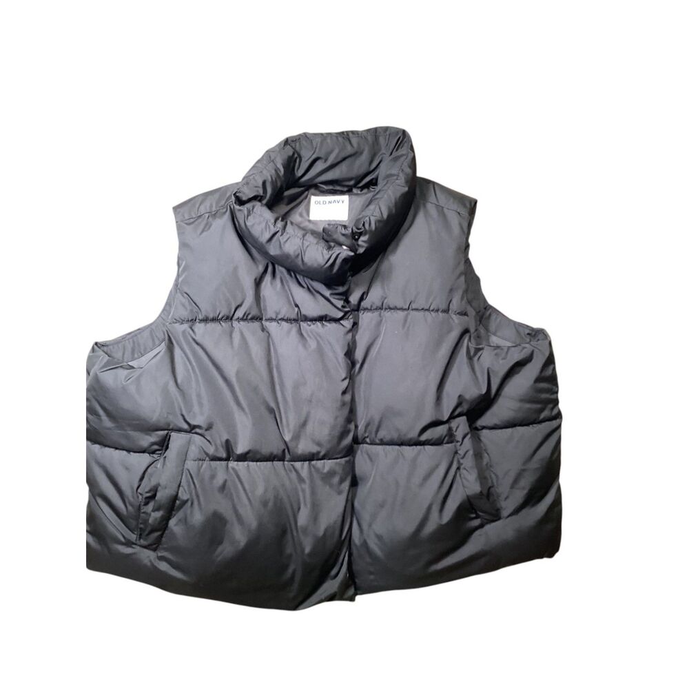 Old Navy Women’s Black Puffer Vest 2X Plus Size Quilted Sleeveless Jacket
